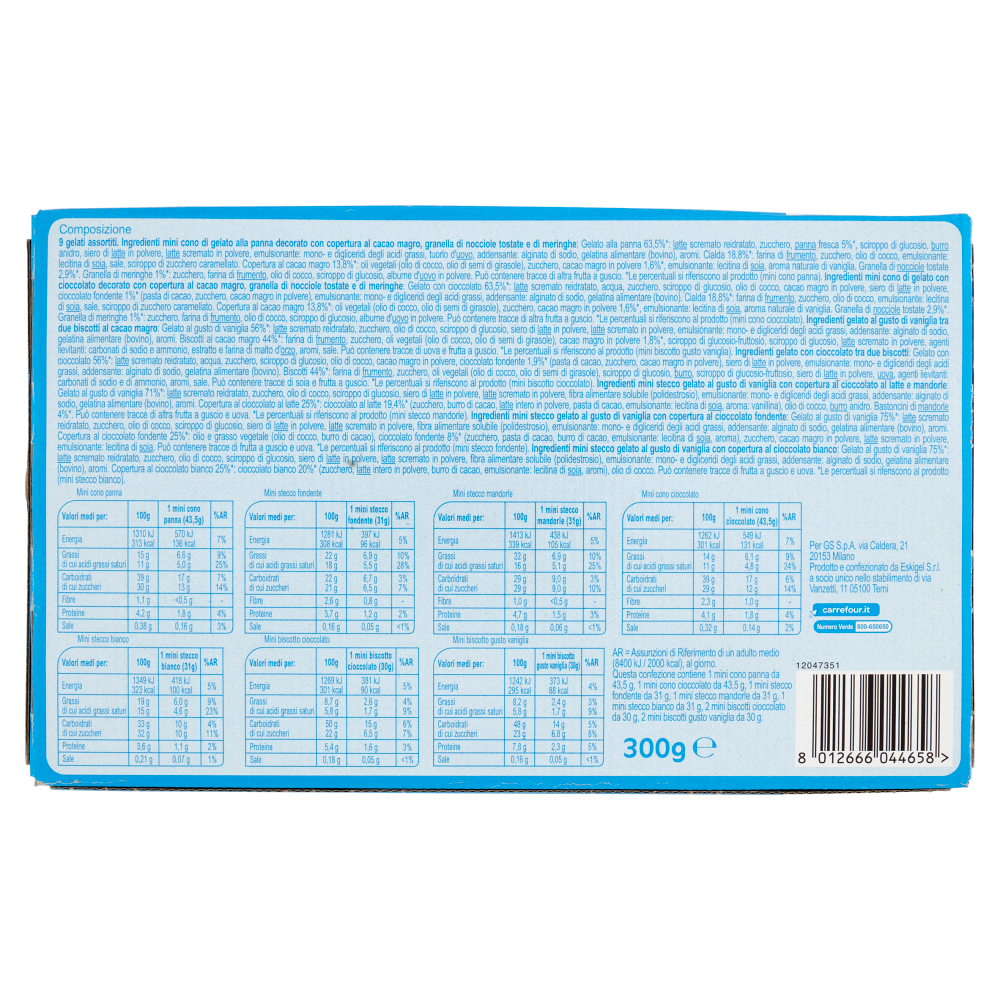 Carrefour Classic Mini Dolcezze Assortite 9 Gelati 300 g