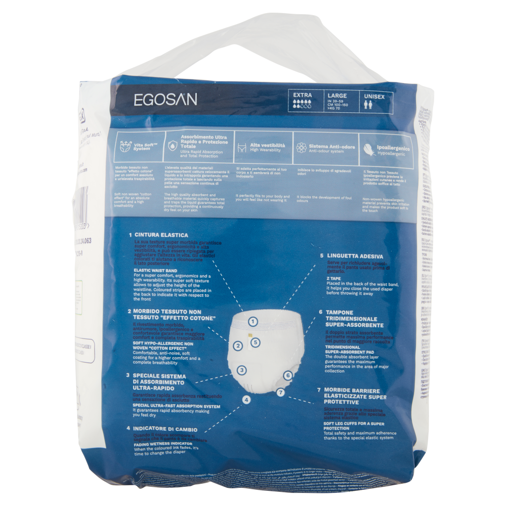 Egosan Pants Classic Giorno Large Unisex 8 pz