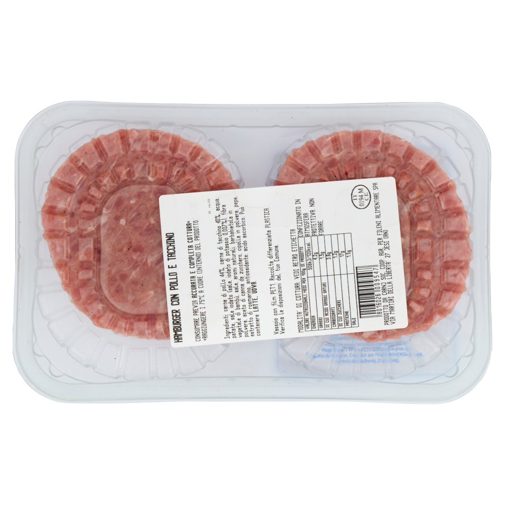 Fileni Hamburger con Pollo e Tacchino 0,200 kg