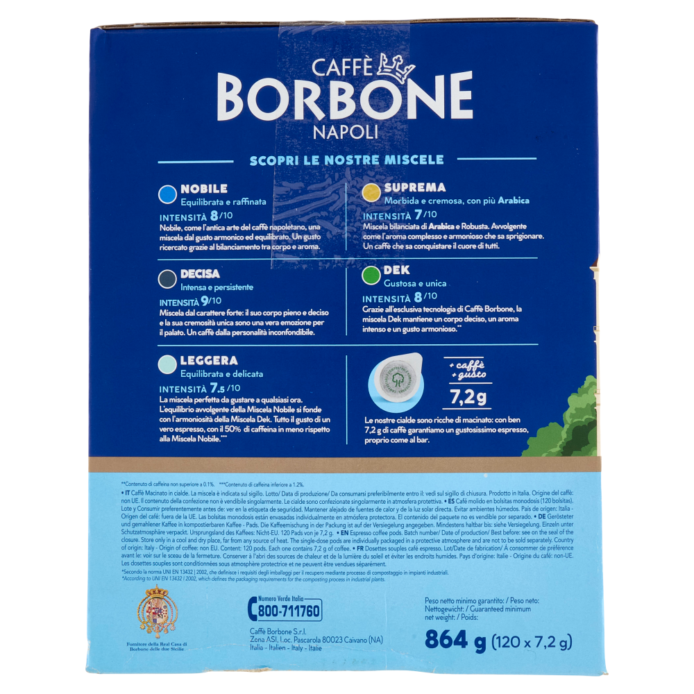 Caffè Borbone Miscela Decisa Cialde Compostabili* 120 x 7,2 g