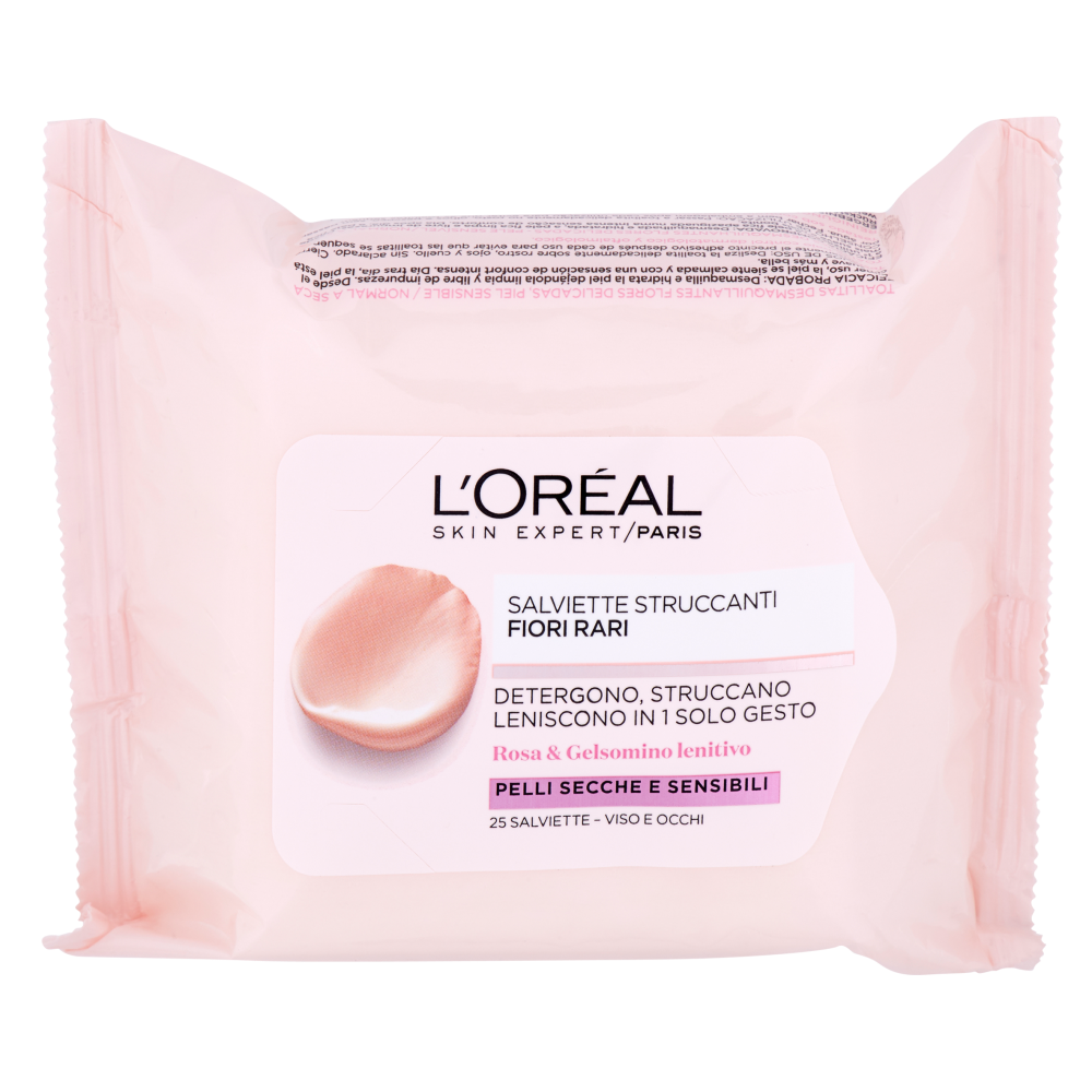 L'Or&eacute;al Paris Fiori Rari - Salviette struccanti viso e occhi per pelli secche e sensibili
