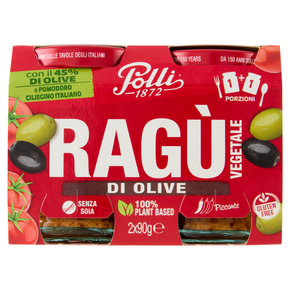 Polli Rag&ugrave; Vegetale di Olive 2 x 90 g