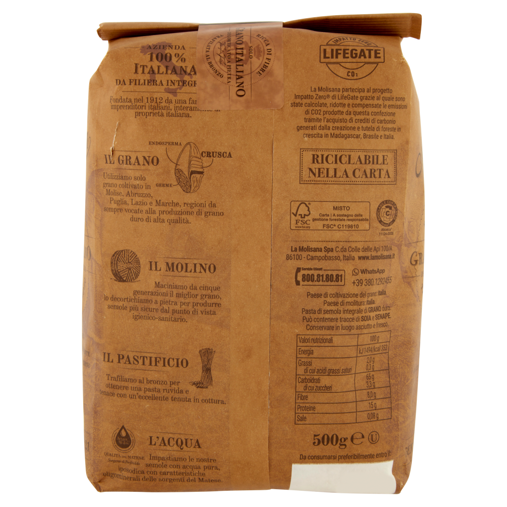 La Molisana integrale 21 Pennoni Rigati 500 g