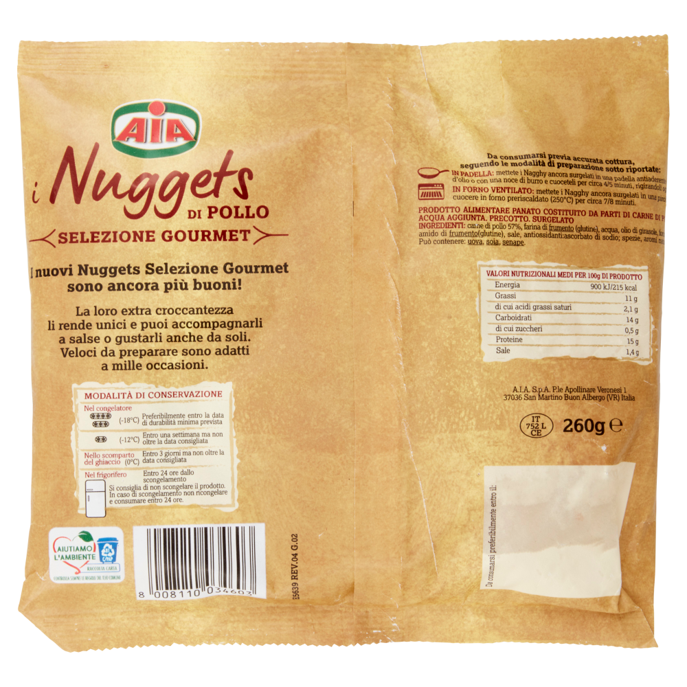 Aia i Nuggets di Pollo Selezione Gourmet surgelato 260 g