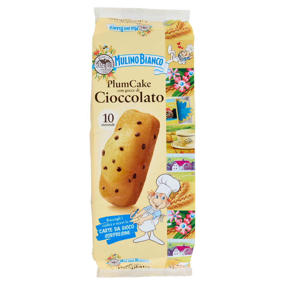 Mulino Bianco Plumcake Merenda con Yogurt italiano e Gocce di Cioccolato 10 pezzi 350g