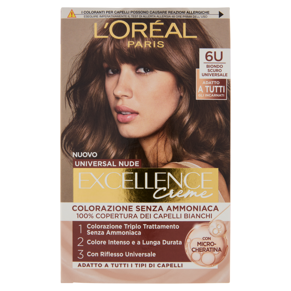 L'Oréal Paris Excellence Creme Colorazione Senza Ammoniaca 6U Biondo Scuro Universale