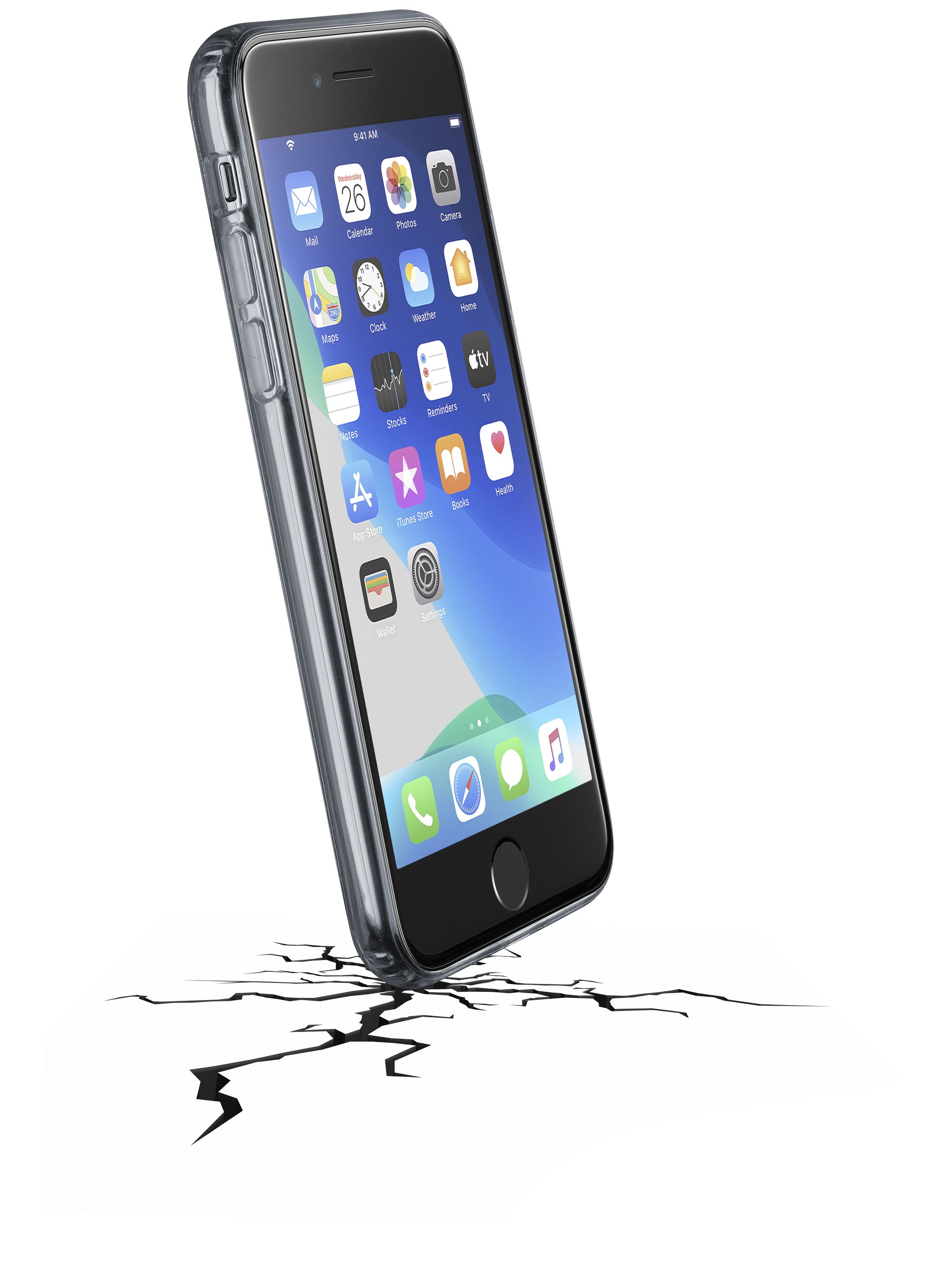 Cellularline Clear Strong - iPhone SE (2022) / SE (2020) / 8 / 7 Custodia rigida con bordi in gomma