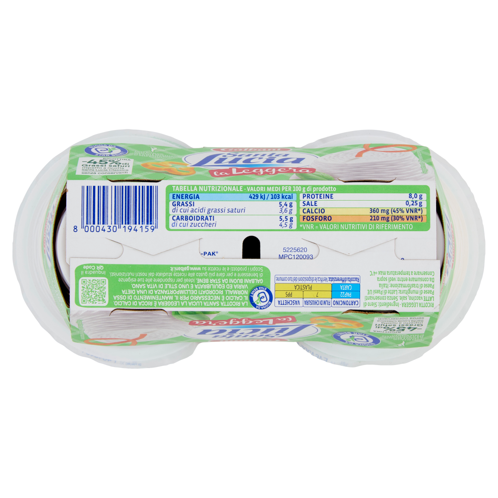 Galbani Santa Lucia Ricottina la Leggera 2 x 90 g