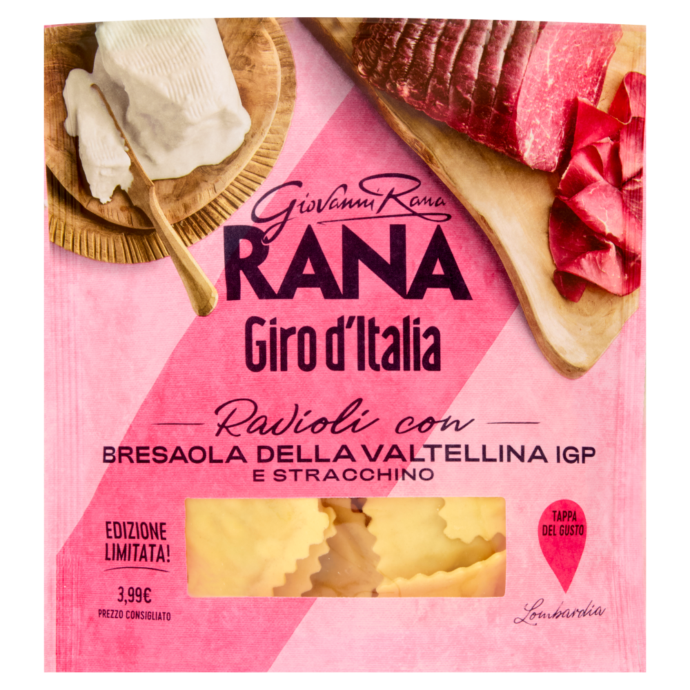 Giovanni Rana Giro d'Italia Ravioli con Bresaola della Valtellina IGP e Stracchino 250 g