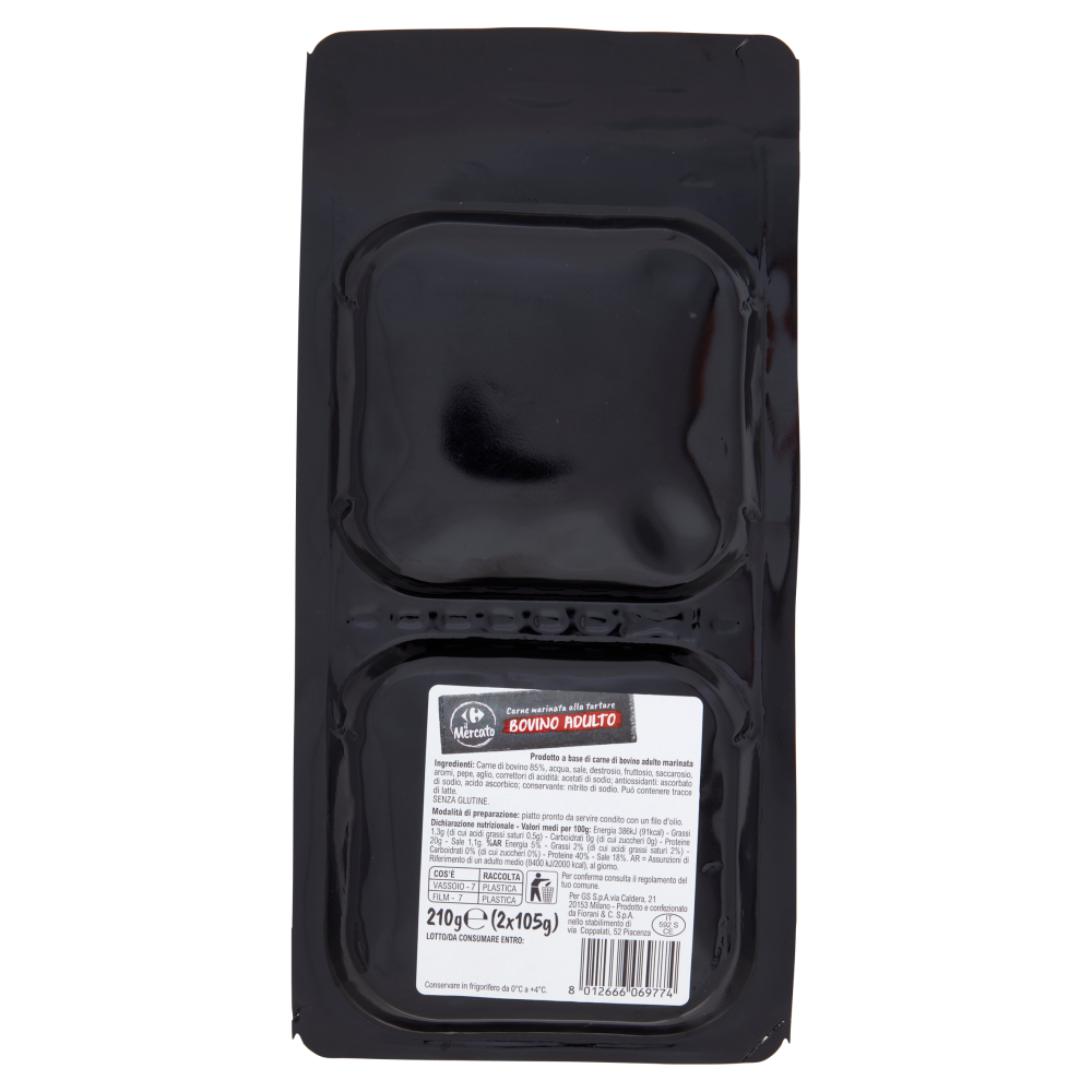 Carrefour il Mercato Carne marinata alla tartare Bovino Adulto 2 x 105 g