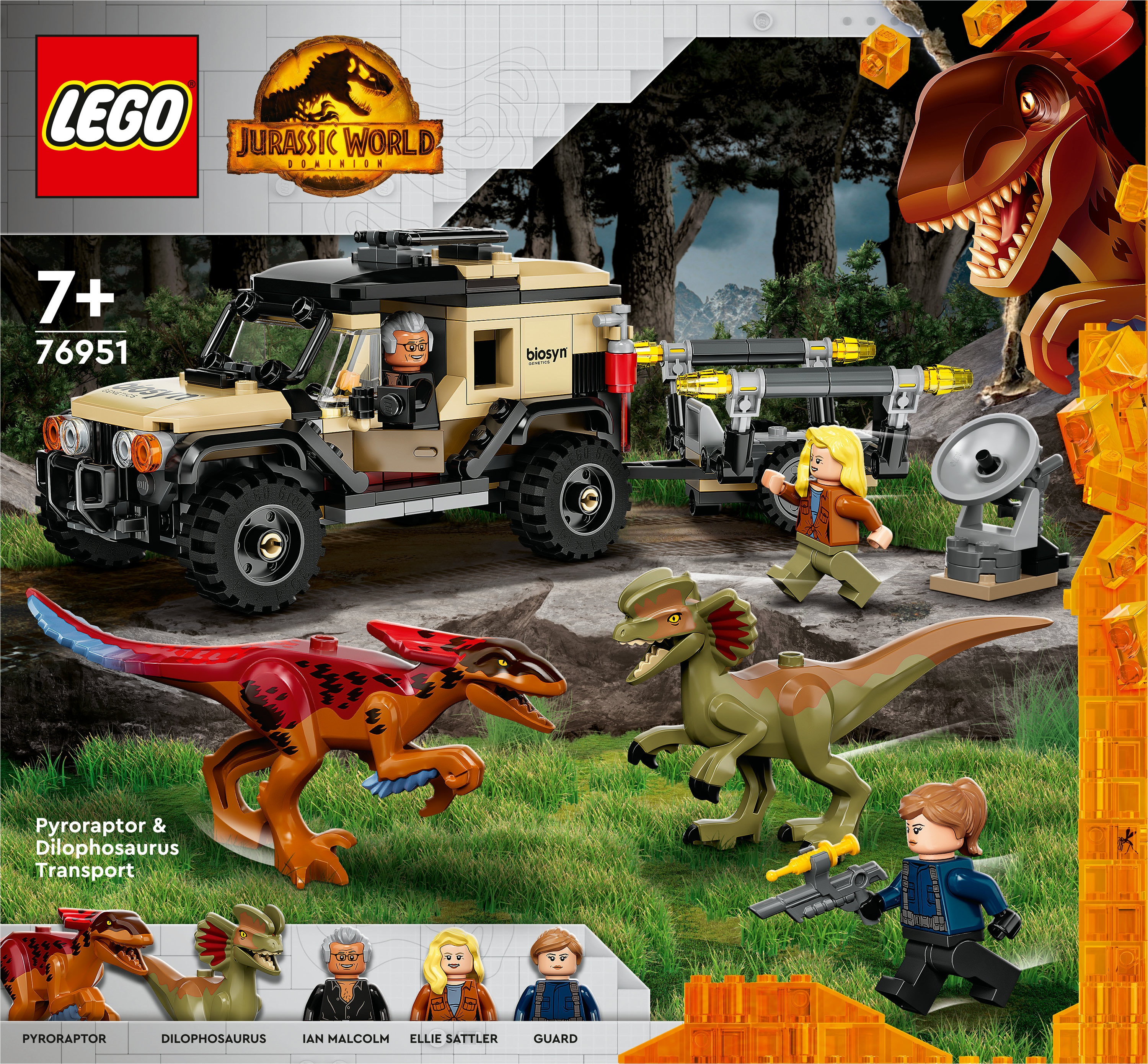 LEGO Jurassic World Trasporto del Piroraptor e del Dilofosauro