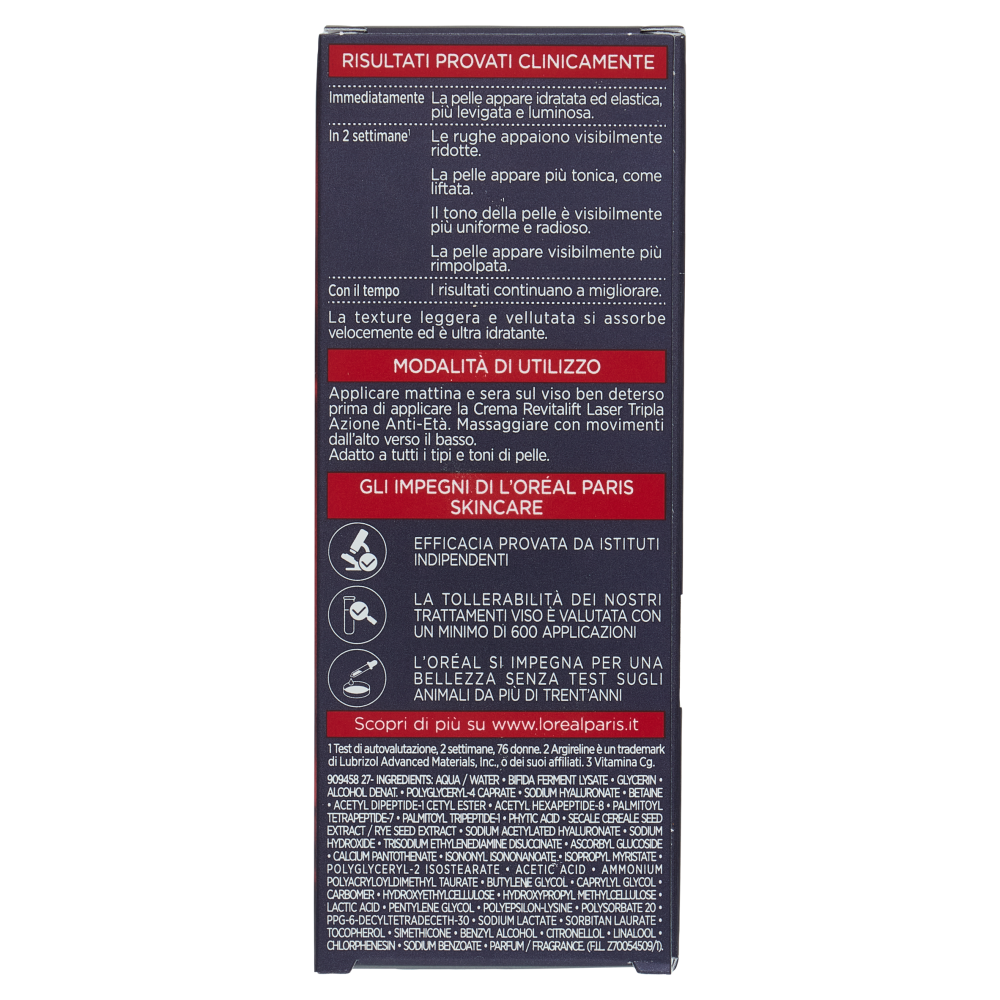 L'Oréal Paris Revitalift Laser Tri-Peptidi Siero Anti-Età con acido ialuronico + vitamina C, 30 ml