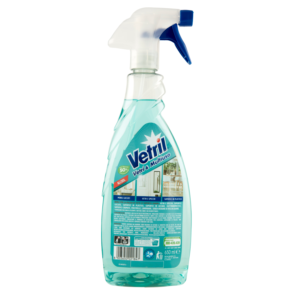 Vetril Vetri e Multiuso Alcool Igienizzante 650 ml