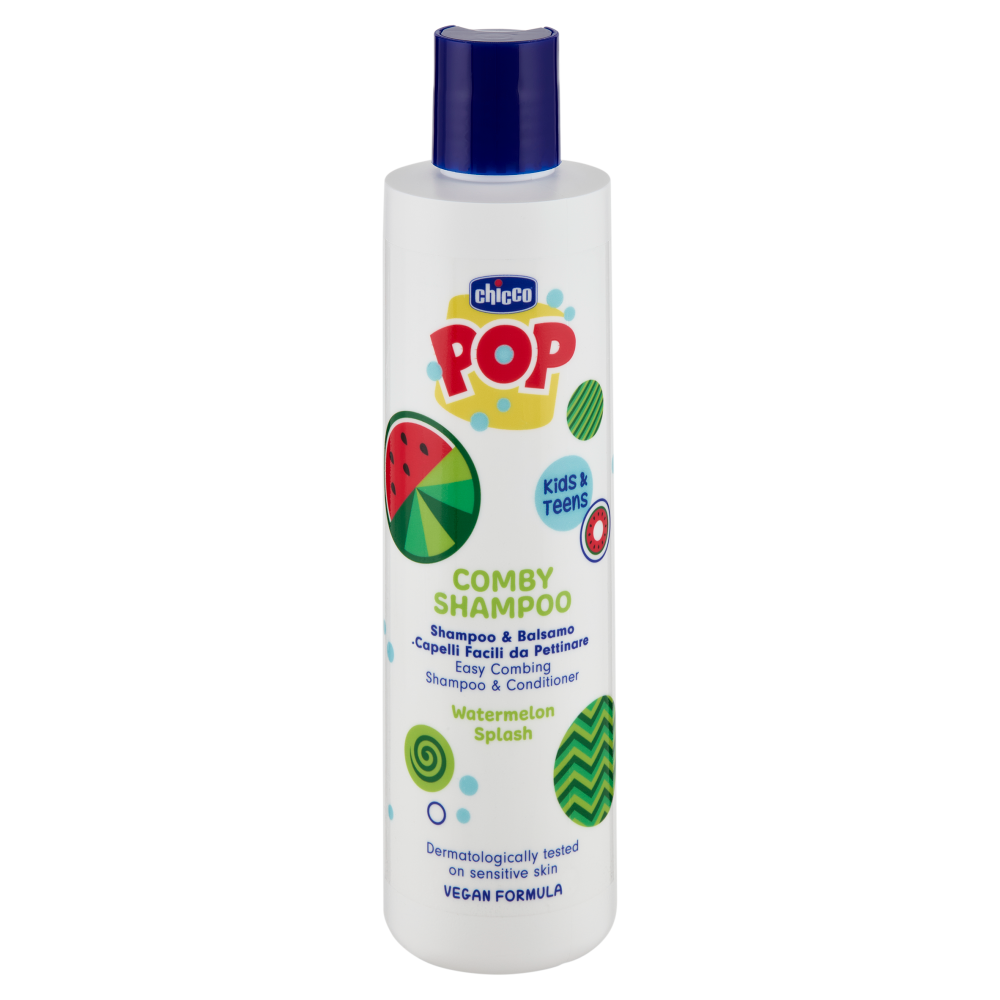 Chicco Pop Comby Shampoo & Balsamo Capelli Facili da Pettinare Watermelon Splash 250 mL
