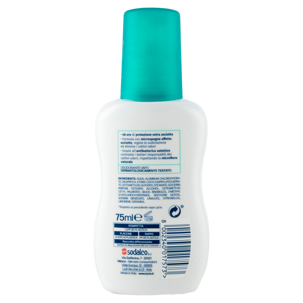 Lycia pure talc Deodorante Vapo fiori di cotone 75 ml