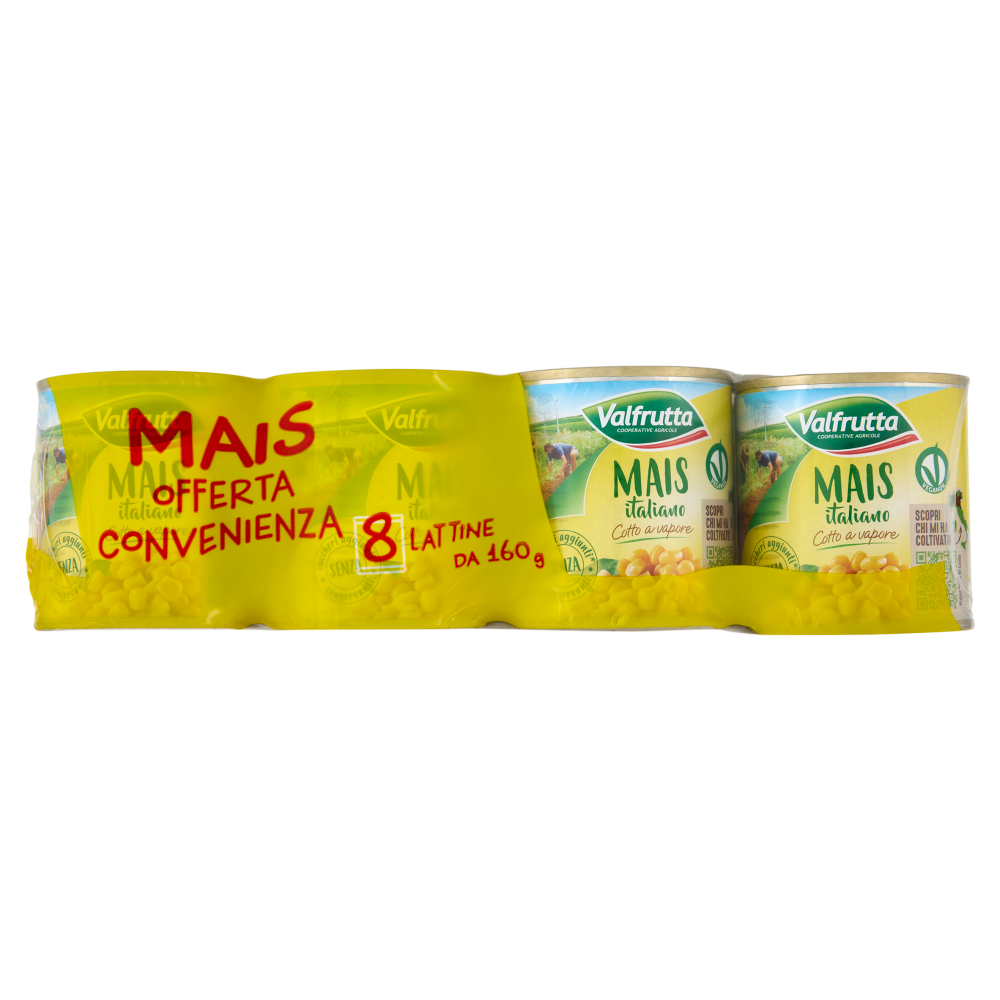  Valfrutta Mais italiano Cotto a vapore 8 x 160 g
