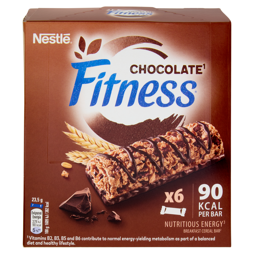 FITNESS Chocolate Barrette Cereali Integrali con Cioccolato Fondente 6 pezzi da 23,5g