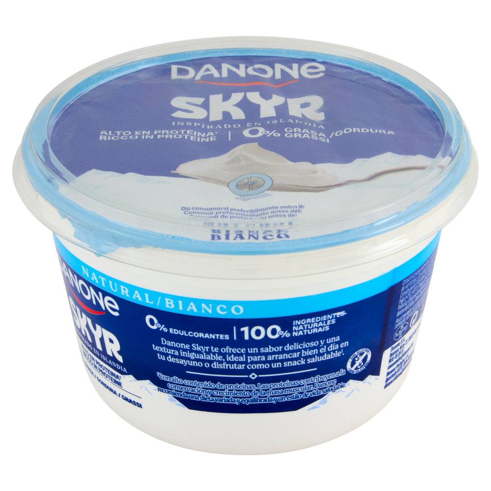 DANONE Skyr, Yogurt ispirato all'Islanda, 0% grassi, Cremoso, Ricco in Proteine, Bianco, 480g