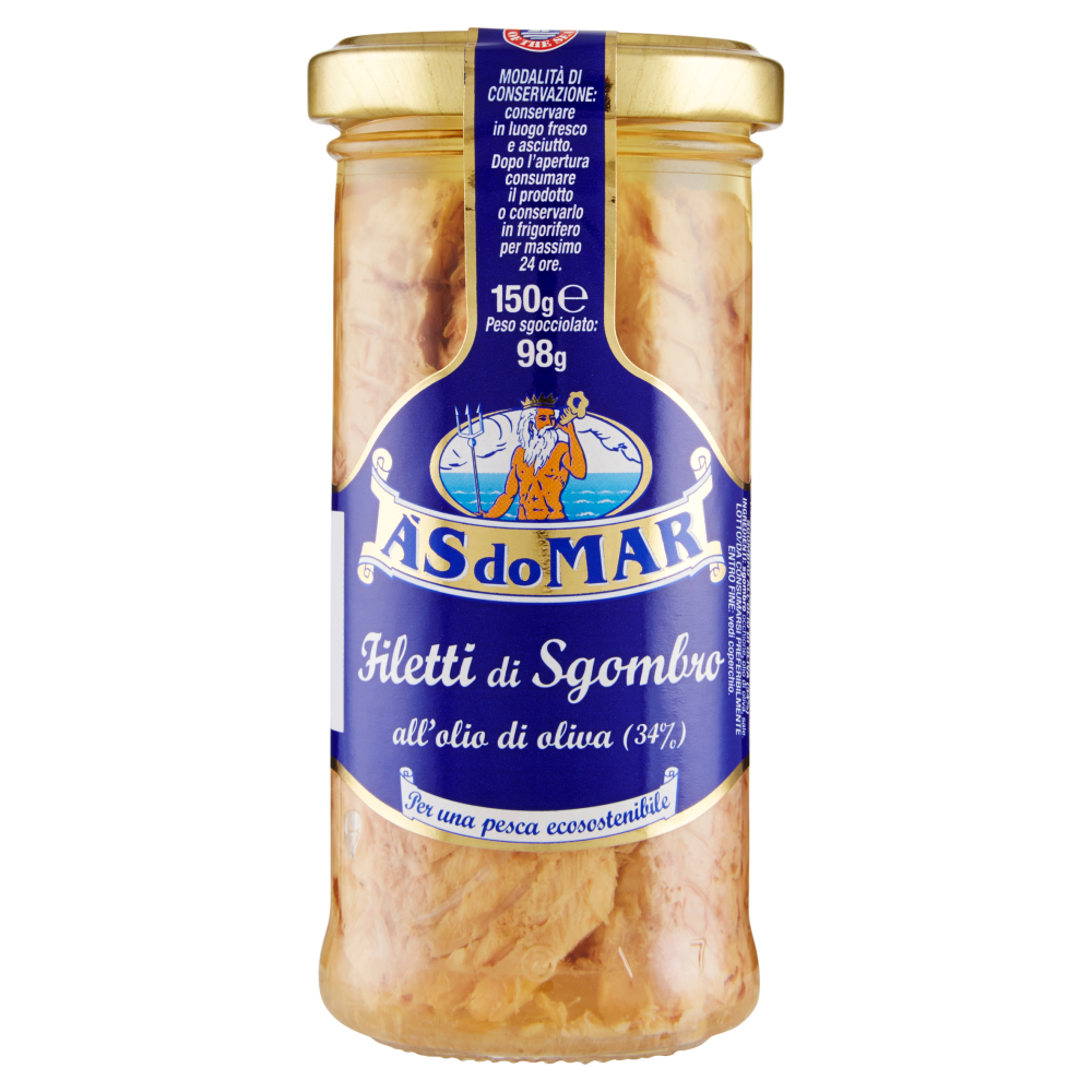 Asdomar Filetti di Sgombro all'olio di oliva (34%) 150 g