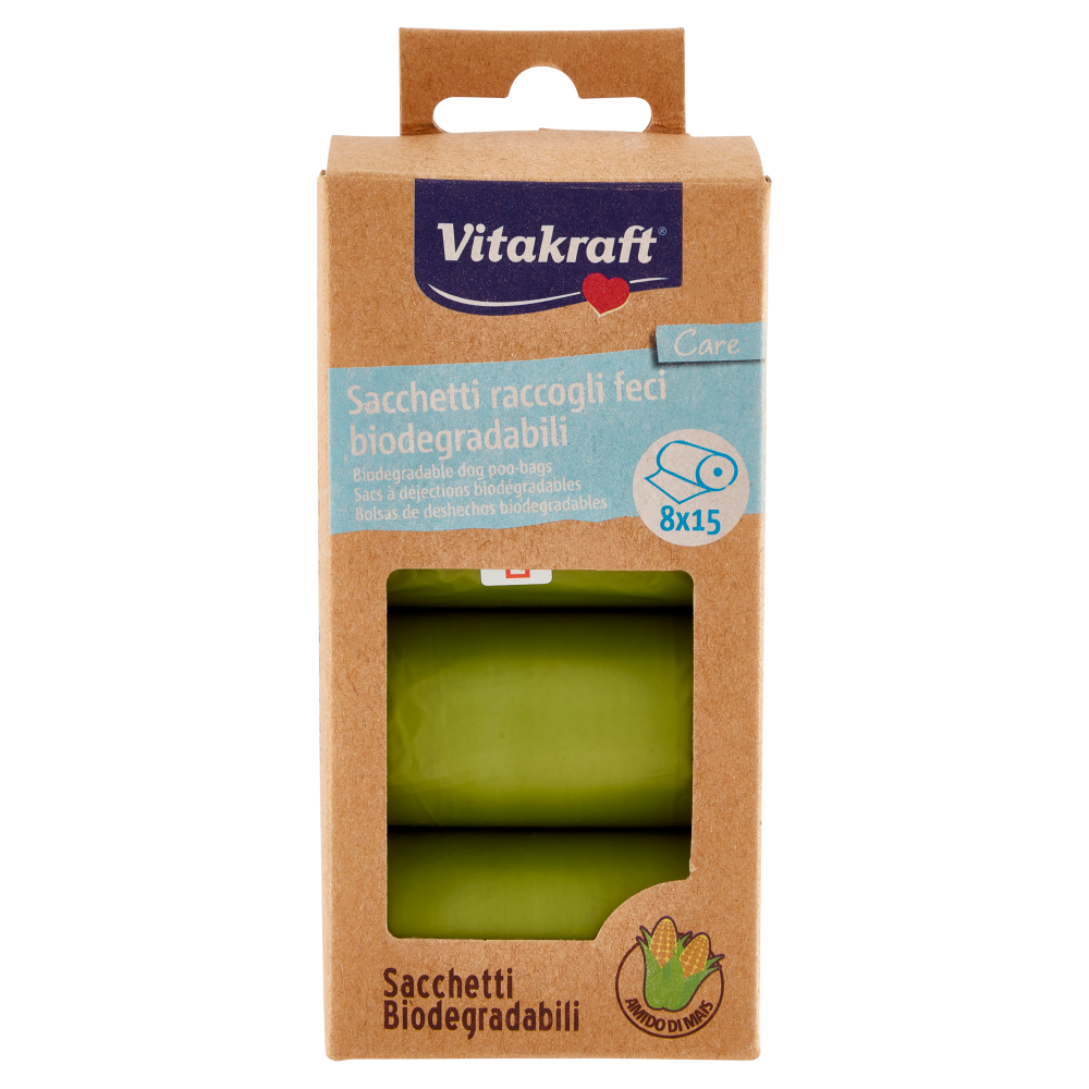 Vitakraft Care Sacchetti raccogli feci biodegradabili 8 x 15 pz