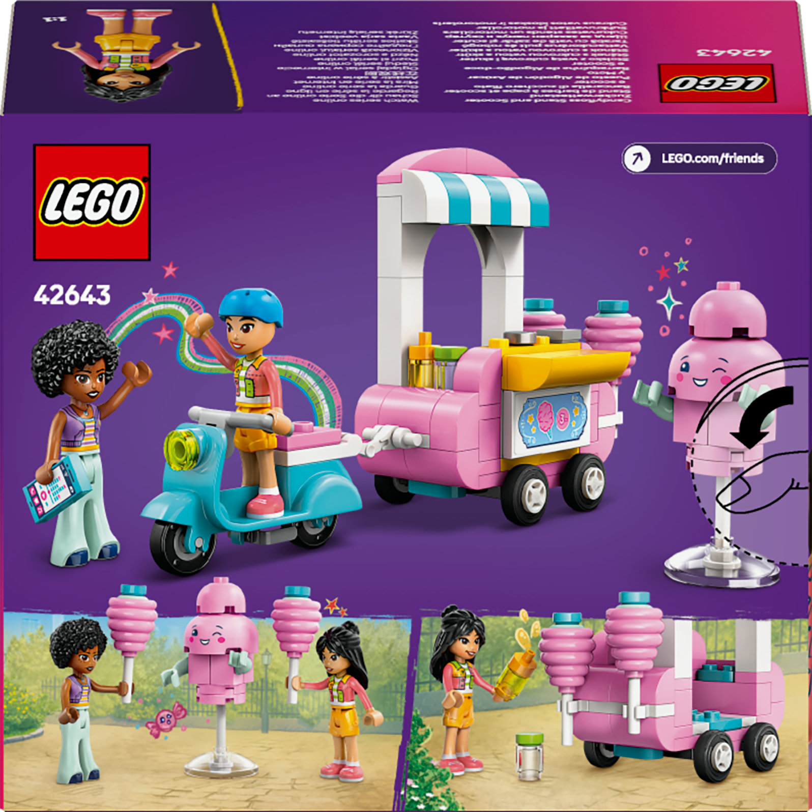 LEGO Friends Bancarella di zucchero filato e scooter