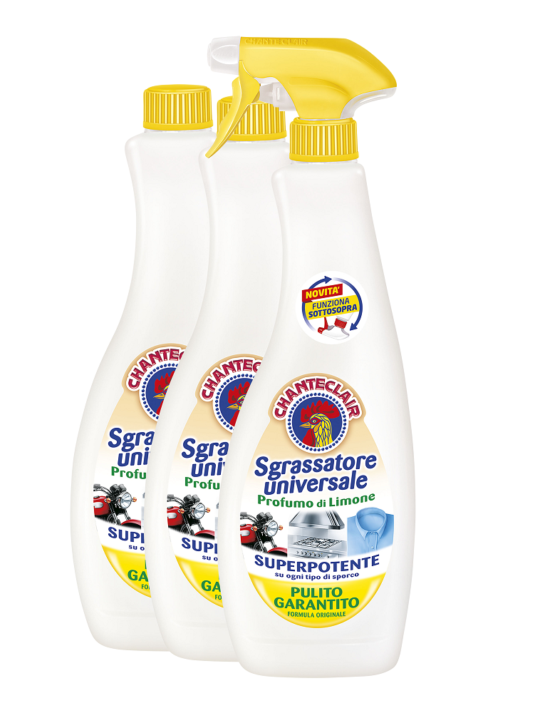Chanteclair Sgrassatore Universale Profumo di Limone 1 Spray + 2 Ricariche da 700 ml