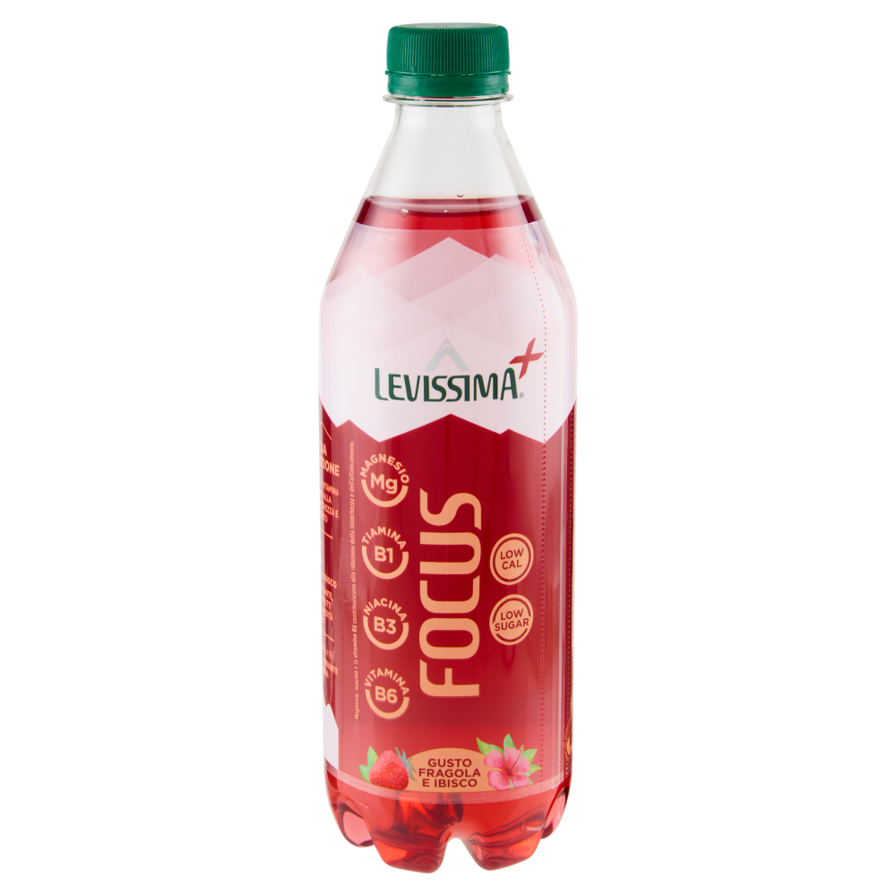 LEVISSIMA⁺ Focus, Acqua Minerale Naturale, Gusto Fragola e Ibisco 50 cl