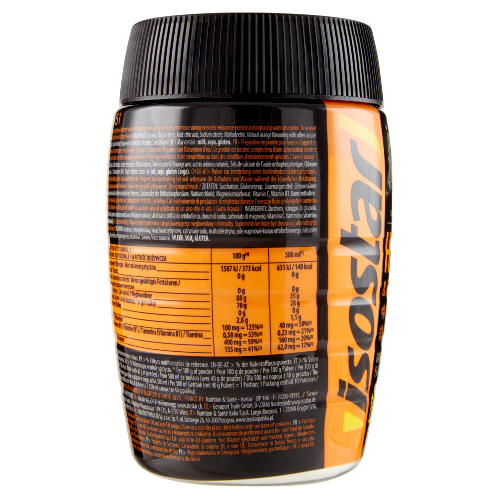 Isostad Hydrate & Perform, Preparato in polvere per bevanda isotonica sport, Gusto arancia 400 g
