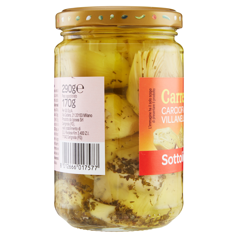 Carrefour Sottolio Carciofi alla Villanella in olio di semi di girasole 290 g