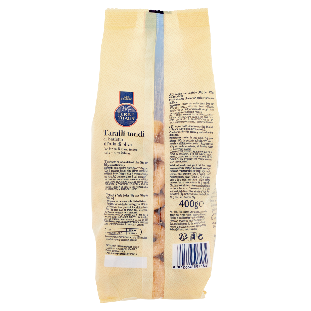 Terre d'Italia Taralli tondi di Barletta all'olio di oliva 400 g