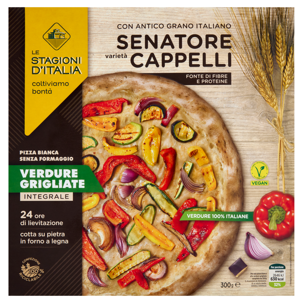 Le Stagioni d'Italia Pizza Bianca Verdure Grigliate Integrale Senatore varietà Cappelli 1 x 300 g