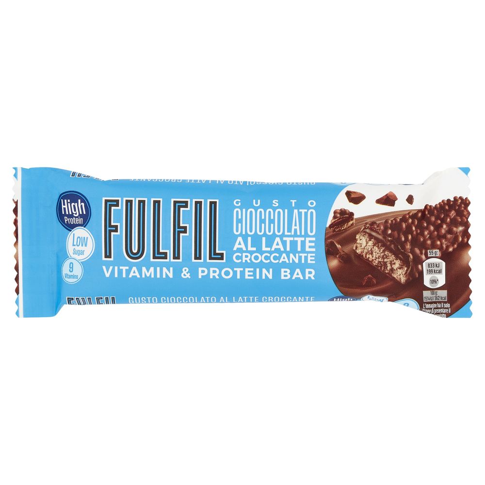 Fulfil Vitamin and Protein Bar Gusto Cioccolato al Latte Croccante 55 g