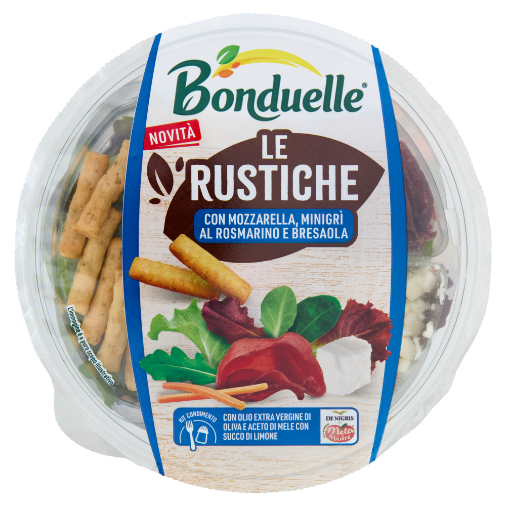Bonduelle Le Rustiche con Mozzarella, Minigr&igrave; al Rosmarino e Bresaola 140 g
