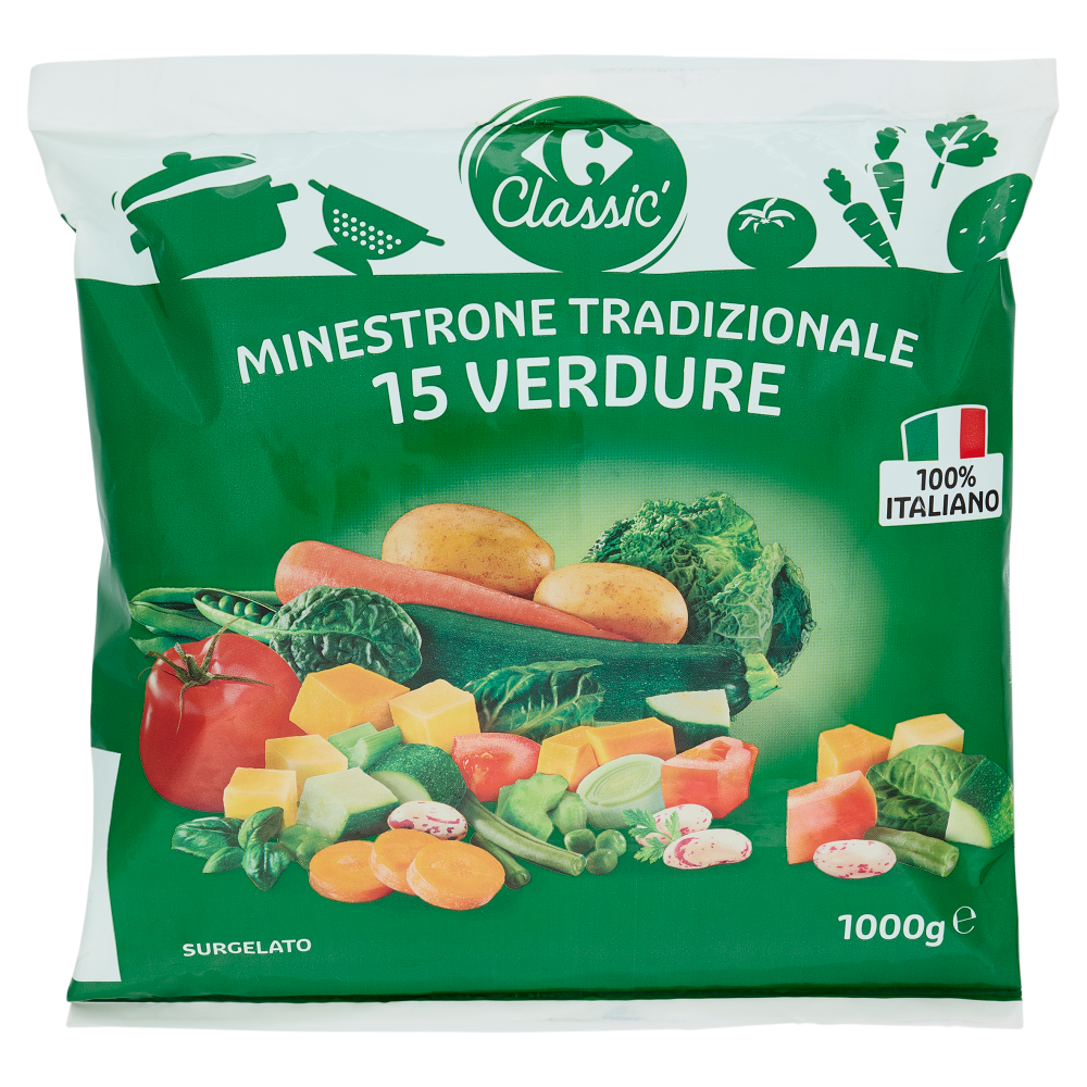 Carrefour Classic Minestrone Tradizionale 15 Verdure Surgelato 1000 g