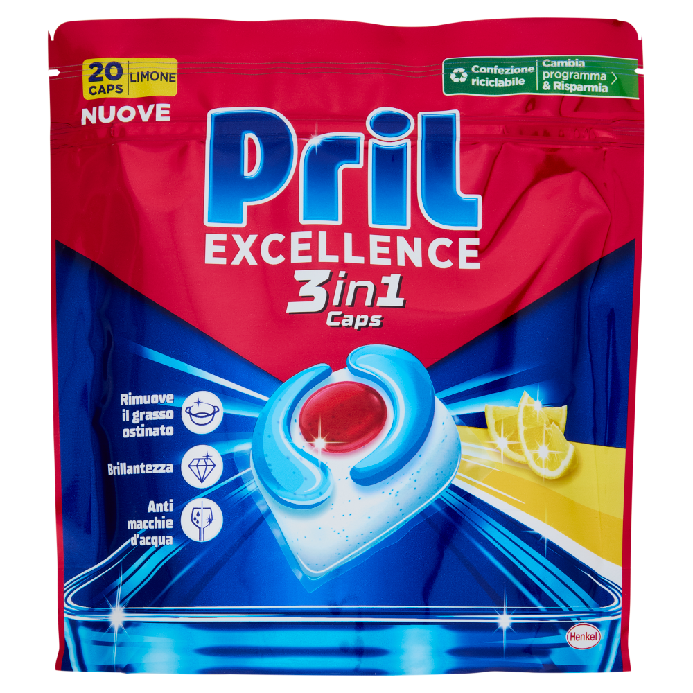 PRIL Excellence 3in1 Caps Limone 20pz (362g)