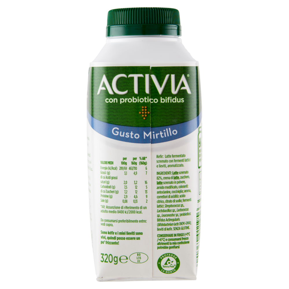 ACTIVIA, Kefir da bere gusto Mirtillo con Probiotico Bifidus, 320g