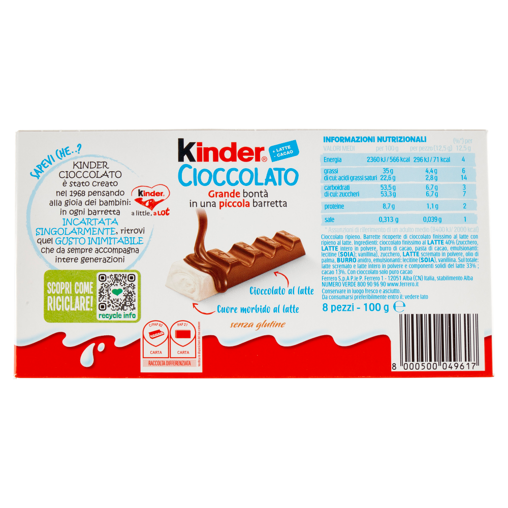 Kinder Cioccolato 8 x 12,5 g