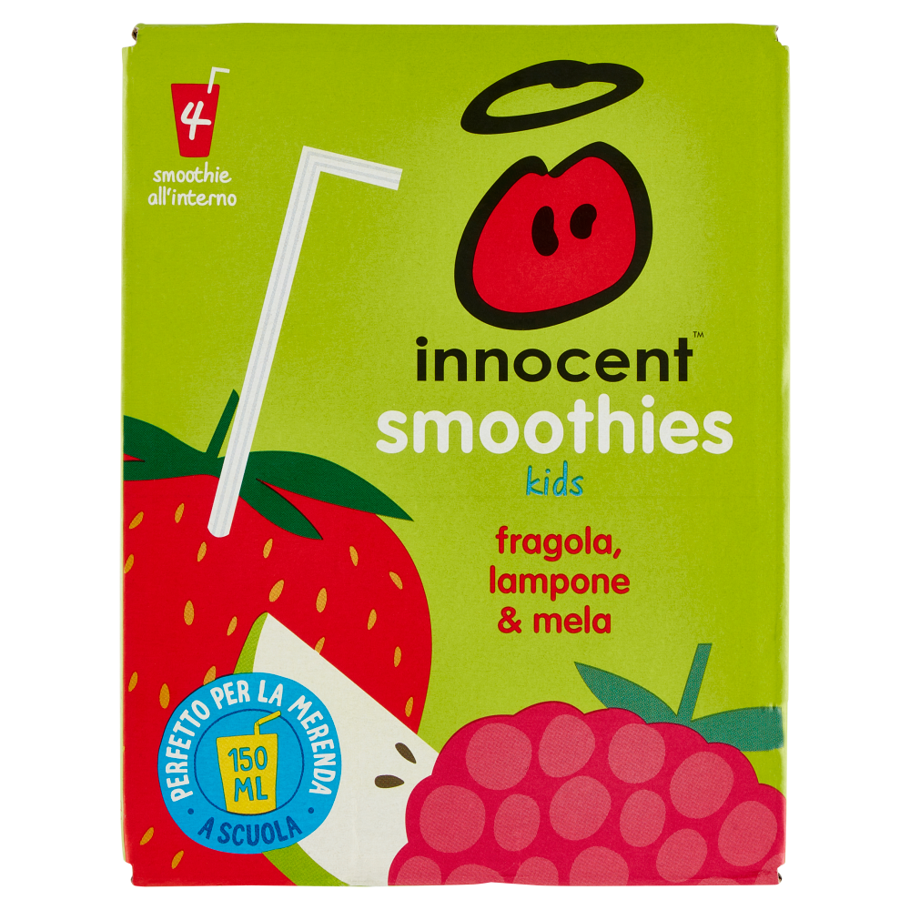 innocent smoothies kids fragola, lampone & mela 4 x 150 ml