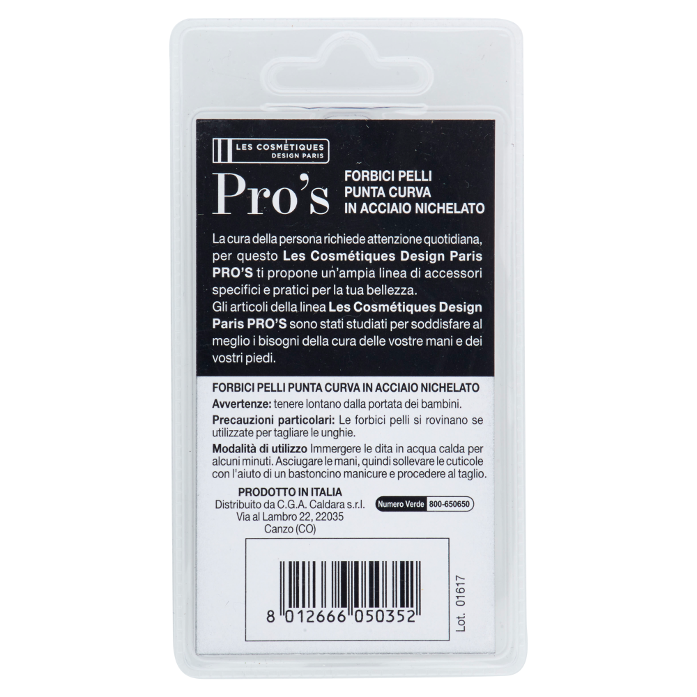 Pro's Forbici Pelli Punta Curva in Acciaio Nichelato
