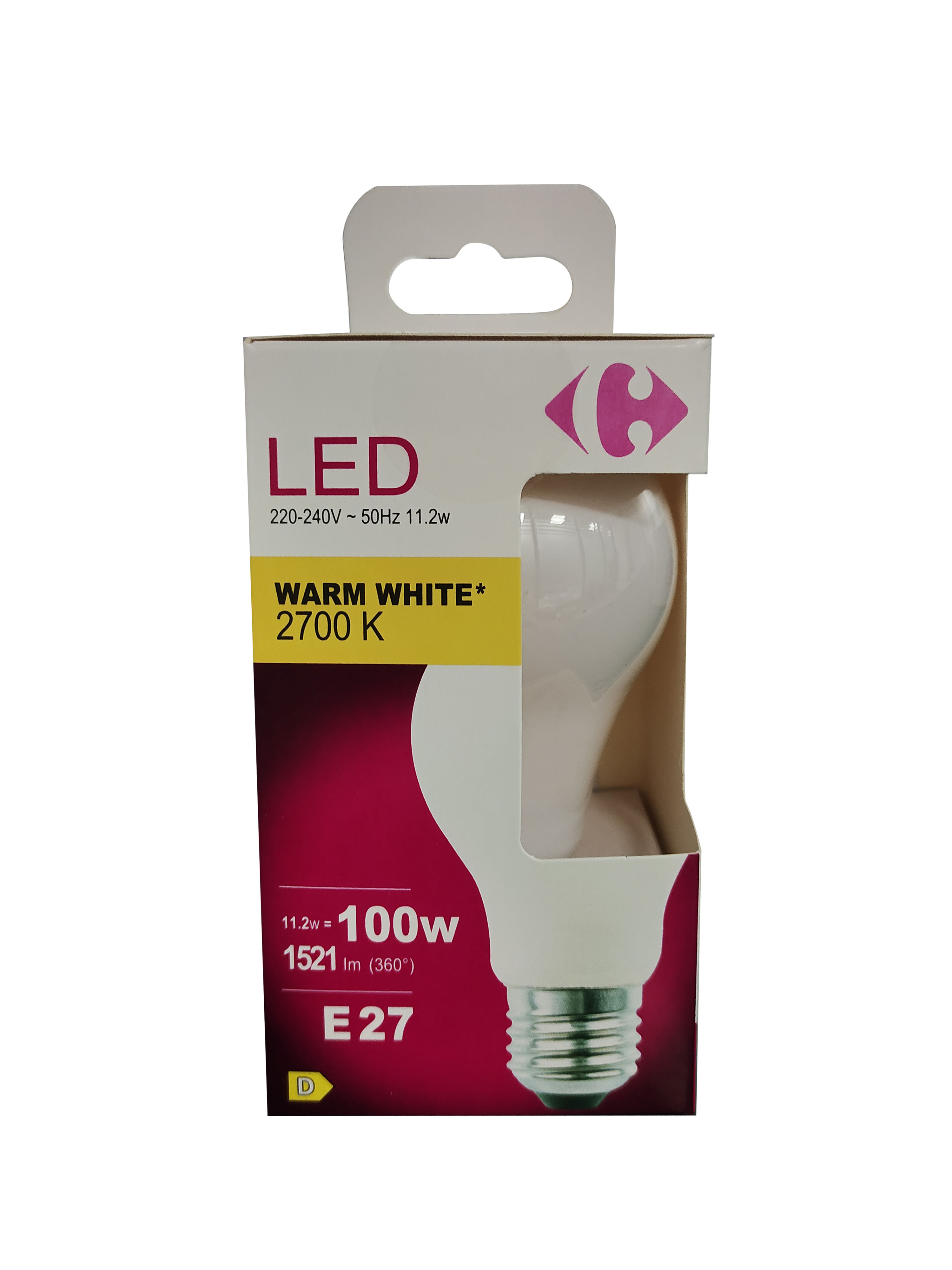 Carrefour Led goccia smerigliata 100W, attacco E27, luce calda