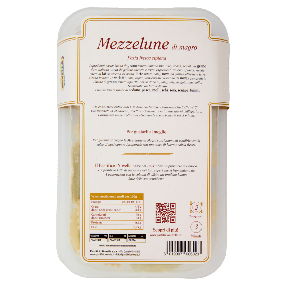 Pastificio Novella Mezzelune di magro 300 g