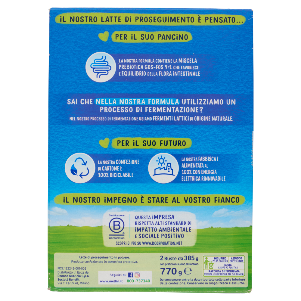 Latte In Polvere Mellin 2 Per Neonati 6-12 Mesi - 4 Confezioni Da 770g | Con Prebiotici GOS-FOS E Fermenti - Foto 7