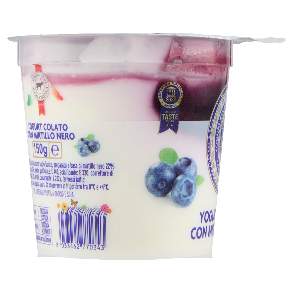 Caseificio Val d'Aveto Yogurt Colato con Mirtillo Nero 150 g