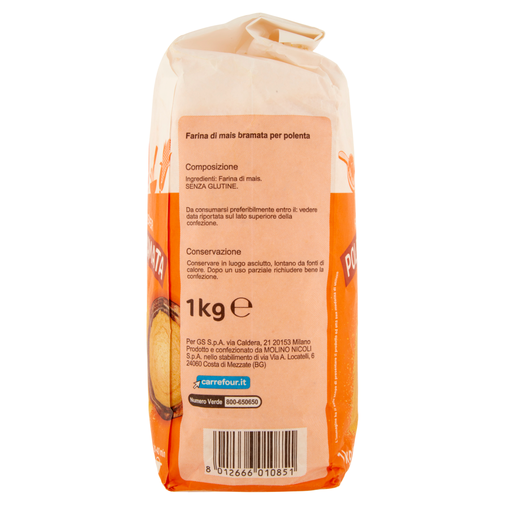 Carrefour Classic Farina di Mais per Polenta Bramata 1 Kg