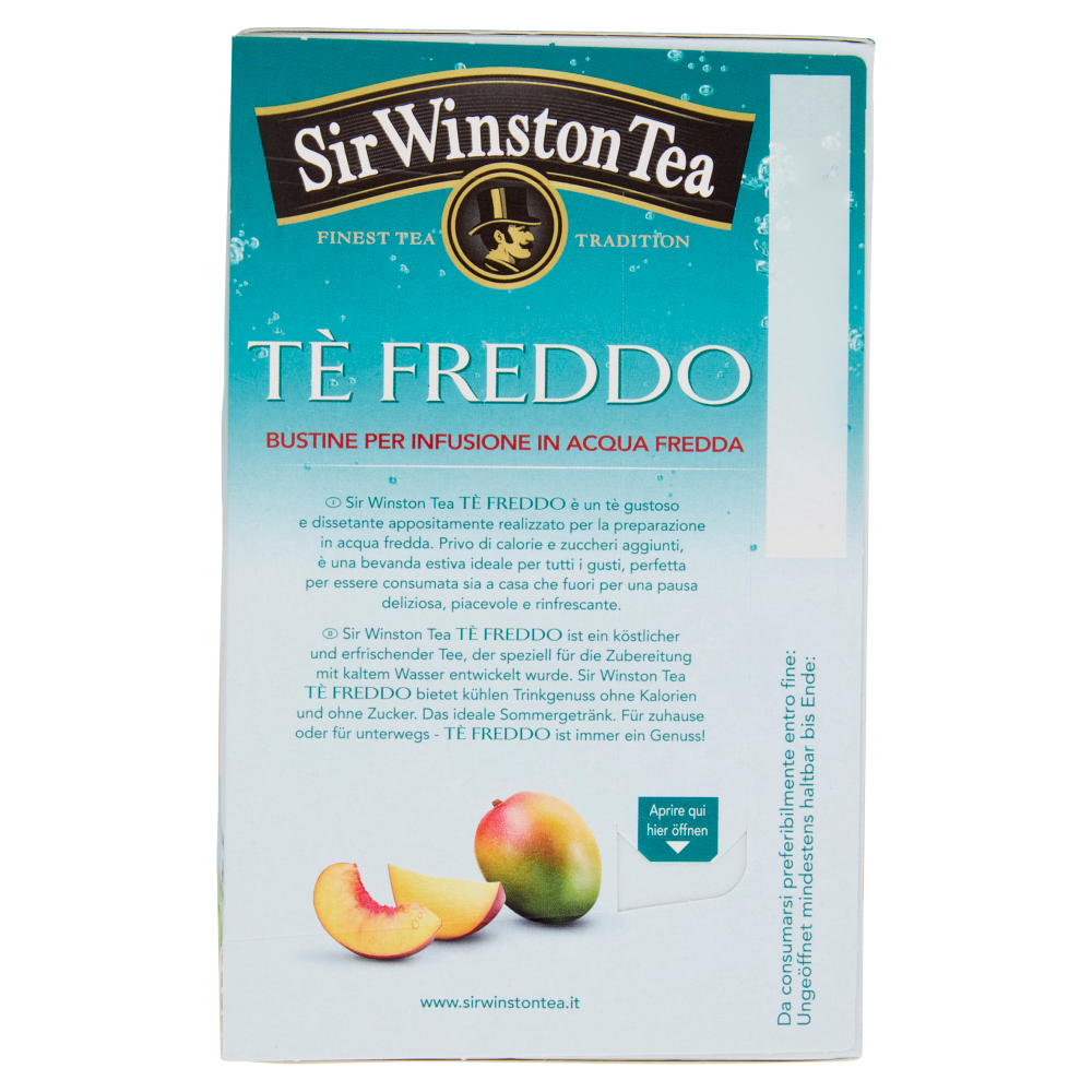 Sir Winston Tea Tè Freddo Ice Tea Pesca e Mango Deteinato 18 x 2,5 g