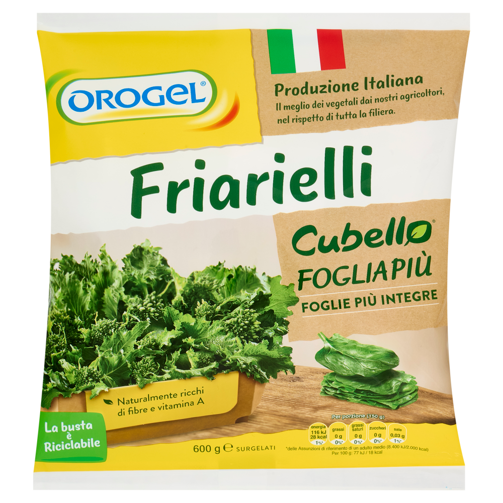 Orogel Cubello Friarielli Foglia Più Surgelati 600 g