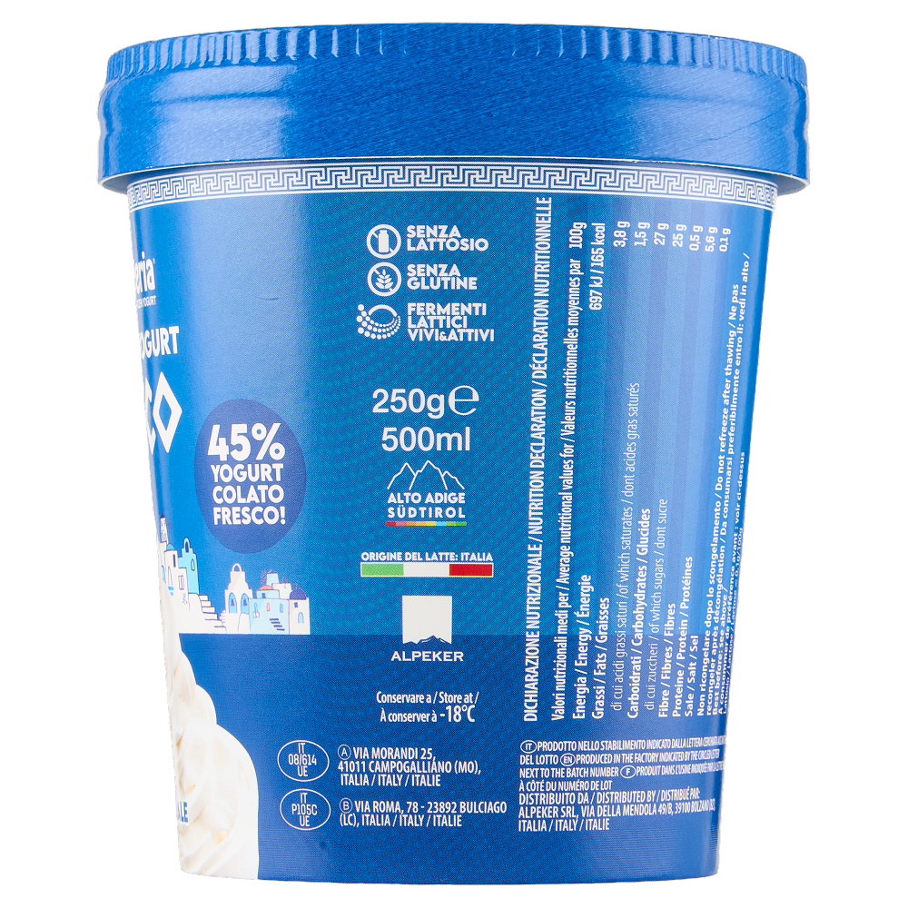 Yogurteria Frozen Yogurt Tipo Greco Naturale 250 g