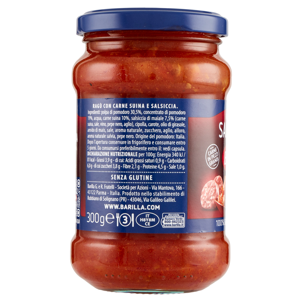 Barilla Sugo Ragù Salsiccia Condimento per Pasta 300g