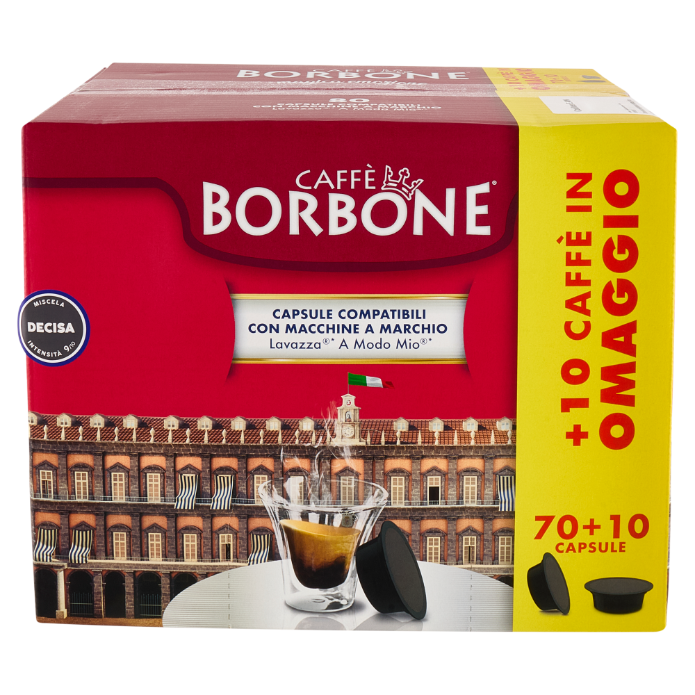 Caff&egrave; Borbone Miscela Decisa Capsule Compatibili Lavazza* A Modo Mio* 80 x 7,2 g