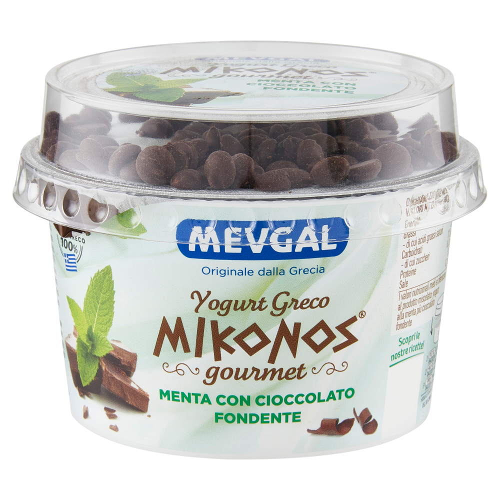 Mevgal Yogurt Greco Mikonos gourmet Menta con Cioccolato Fondente 165 g